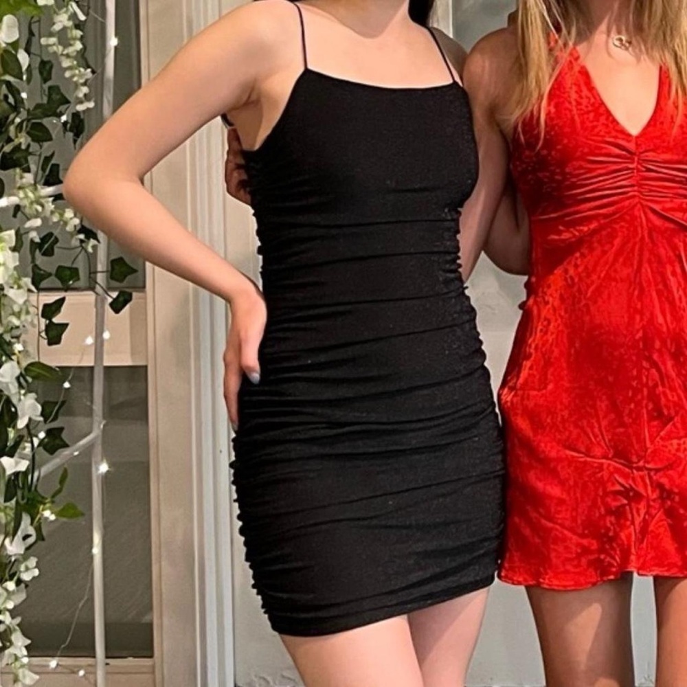 Elegant Black Spaghetti Strap Dress